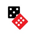 Dices sign icon. Casino game symbol. Flat dice Royalty Free Stock Photo