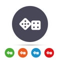 Dices sign icon. Casino game symbol.