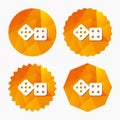 Dices sign icon. Casino game symbol.