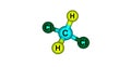 Dichloromethane molecular structure isolated on white