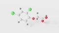 2,4-Dichlorophenoxyacetic acid molecule 3d, molecular structure, ball and stick model, structural chemical formula 2,4-D Royalty Free Stock Photo