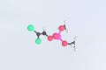 Dichlorvos molecule made with balls, isolated molecular model. 3D rendering