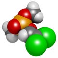 Dichlorvos organophosphate insecticide molecule. Neurotoxin pesticide that blocks the acetylcholinesterase enzyme