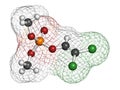 Dichlorvos organophosphate insecticide molecule. Neurotoxin pesticide that blocks the acetylcholinesterase enzyme