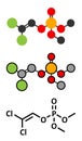 Dichlorvos organophosphate insecticide molecule. Neurotoxin pesticide that blocks the acetylcholinesterase enzyme