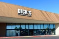Dick`s Sporting Goods sign on the facade of sporting goods retail chain store. - San Jose, California, USA - 2021 Royalty Free Stock Photo