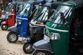 Dickwella, Sri-Lanka - January 26, 2019: Tuk-tuk with Siren Popular Oriental Transport