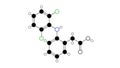 diclofenac molecule, structural chemical formula, ball-and-stick model, isolated image nonsteroidal anti-inflammatory drug