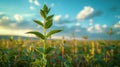 Dicotyledonous Withania Plant Thriving in Countryside Field