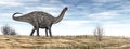 Dicraeosaurus dinosaur in the desert - 3D render Royalty Free Stock Photo