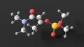 dicrotophos molecule, molecular structure, organophosphate acetylcholinesterase inhibitor, ball and stick 3d model, structural