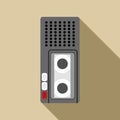 Dictaphone icon, flat style Royalty Free Stock Photo