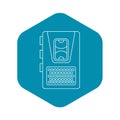 Dictaphone icon, outline style Royalty Free Stock Photo