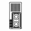 Dictaphone icon, outline style Royalty Free Stock Photo