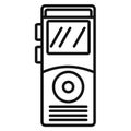 Dictaphone icon, outline style Royalty Free Stock Photo