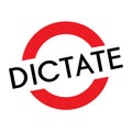 Dictate stamp on white