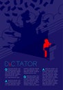 Dictator shadow man pictogram speech with podium isometric, Dictatorship behind control concept design illustration isolated on