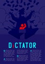 Dictator shadow man pictogram speech with podium isometric, Dictatorship behind control concept design illustration isolated on