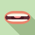 Diction exercise icon flat vector. Articulation preschool