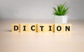 Diction word concept on cubes, speak concept Royalty Free Stock Photo