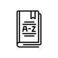 Black line icon for Dictionaries, lexicon and vocabulary