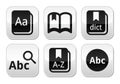 Dictionary book buttons set Royalty Free Stock Photo