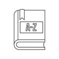 Dictionary book icon, outline style