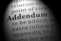 Dictionary definition of addendum Royalty Free Stock Photo