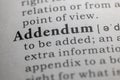 Dictionary definition of addendum Royalty Free Stock Photo