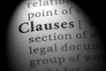 Dictionary definition of clauses