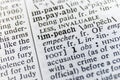 Dictionary Definition Close Up of `Impeach` I