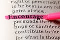 Dictionary definition of encourage Royalty Free Stock Photo