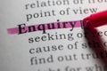 Dictionary definition of enquiry