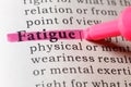 Dictionary definition of fatigue Royalty Free Stock Photo