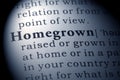 Dictionary definition of homegrown Royalty Free Stock Photo