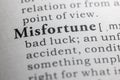 Dictionary definition of misfortune Royalty Free Stock Photo