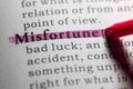 Dictionary definition of misfortune