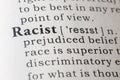 Dictionary definition of racist Royalty Free Stock Photo