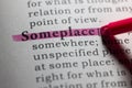 Dictionary definition of someplace Royalty Free Stock Photo
