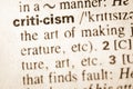Dictionary definition of word criticism Royalty Free Stock Photo