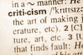 Dictionary definition of word criticism