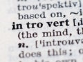 Dictionary definition of word introvert