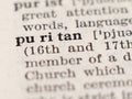Dictionary definition of word puritan Royalty Free Stock Photo