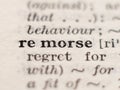 Dictionary definition of word remorse Royalty Free Stock Photo