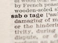 Dictionary definition of word sabotage