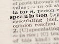 Dictionary definition of word speculation Royalty Free Stock Photo