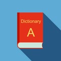 Dictionary icon, flat style Royalty Free Stock Photo