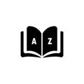 Dictionary icon. Glossary. Badge with book. Dictionary logo. Library icon. Vector EPS 10