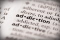 Dictionary Series - Health: addiction Royalty Free Stock Photo