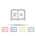 Dictionary, translator multi color icon. Simple thin line, outline vector of translator icons for ui and ux, website or mobile